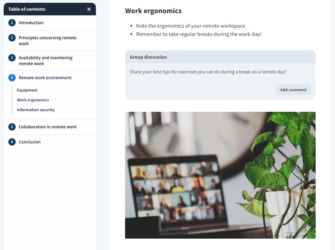 Example online course