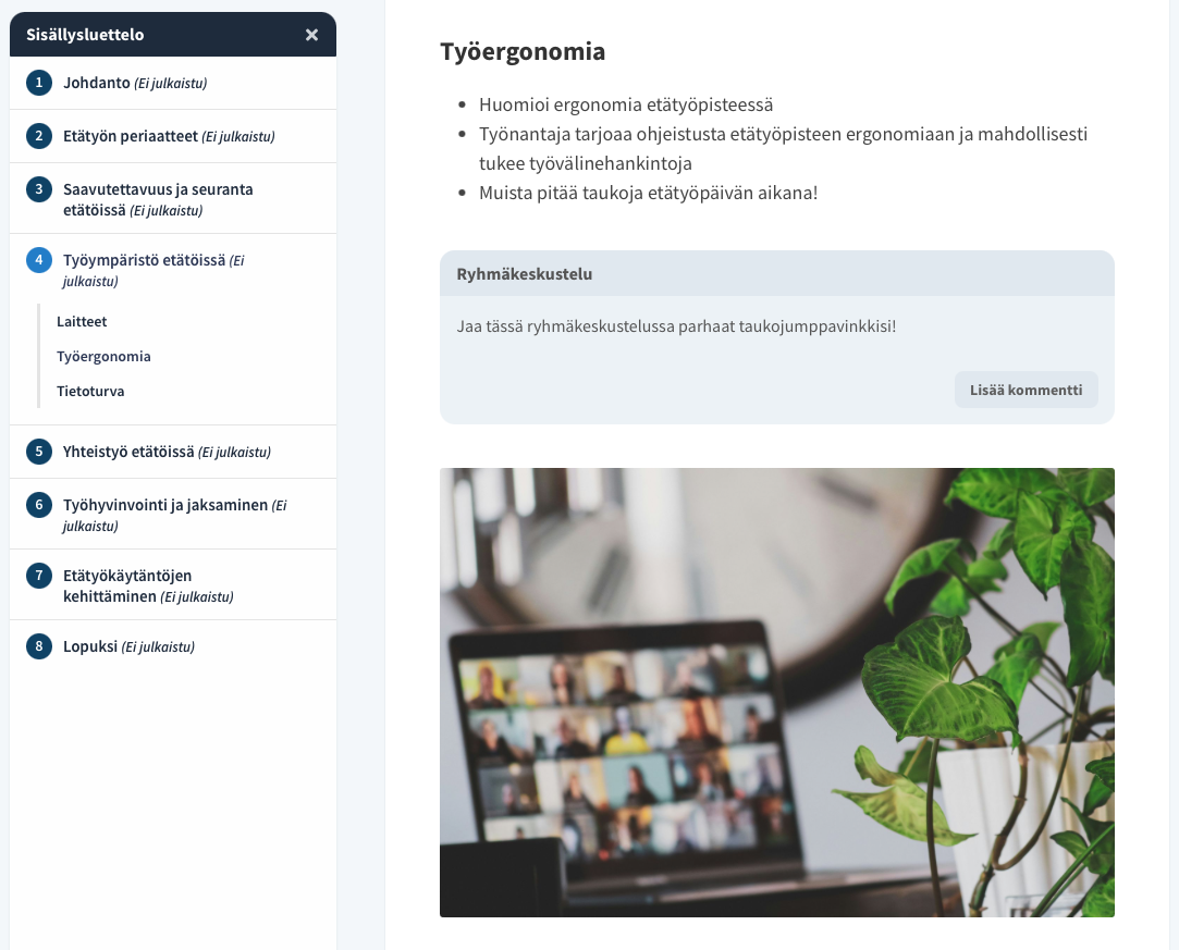 Vuolearning verkkokurssi