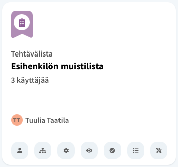 tehtävälista kortti